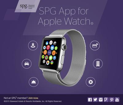 SPG俱乐部应用程序正式登录Apple Watch为会员探索全新领域