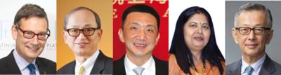 (From left) James Courage, Chairman of the Responsible Jewellery Council; Albert Cheng, Managing Director of the World Gold Council, Far East; Lin Qiang, President and Managing Director of the Shanghai Diamond Exchange; Nirupa Bhatt, Managing Director of GIA India and the Middle East; and Yasukazu Suwa, Chairman of Suwa & Son, Inc