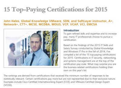 PMP®（项目管理专业人士）被列为最值钱的资格认证之一