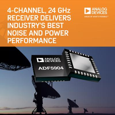 ADI推出四通道、24 GHz接收机下变频器 ADF5904