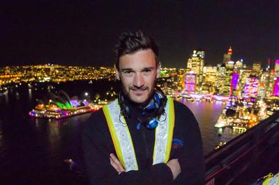 Hugo Lloris at the summit of Sydney Harbour Bridge Destination NSW