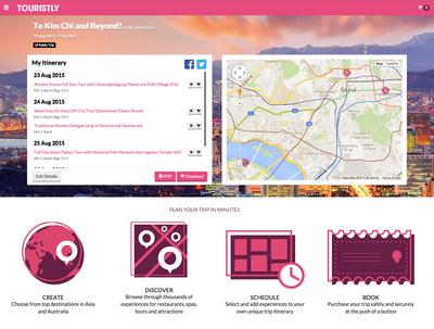 Create, Discover, Schedule and Book your itinerary in minutes using Touristly’s trip planner