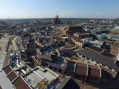 View of Disneytown: the district will incorporate unique Chinese and Shanghai architectural elements