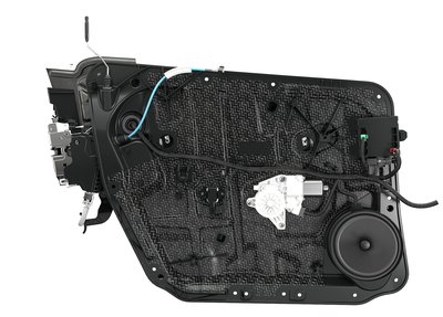 博泽有机门系统：相比传统钢制车门，采用有机金属板制造的博泽车门系统可使整车重量减少达5公斤。