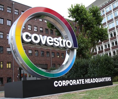 Covestro has a colorful new logo. Its headquarters remain in Leverkusen, Germany