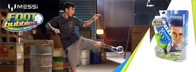 Leo Messi in action using FootBubbles from Funtastic.