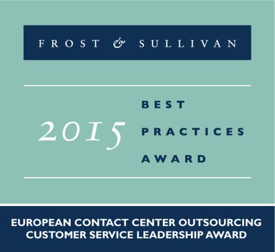 Atento receives the Frost & Sullivan 2015 European Contact Center Outsourcing Customer Service Leadership Award.