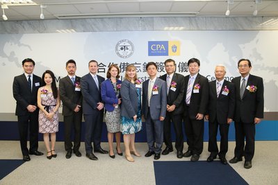 A group photo of representatives from Taiwan accounting bodies, CPA Australia and Australian Office after the signing ceremony.