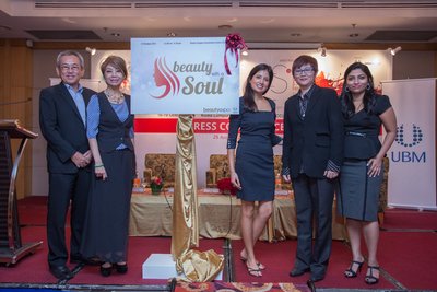 Guests attending the launching ceremony of "Beauty with a Soul" - community initiative are (start from left) Mak Weng Kit, Datin Winnie Loo, Khush Kazmi, Megane Soo and Dr. Aarthi Maria Francis.