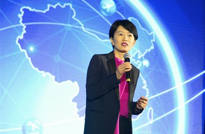 Rachel Duan, GE senior vice president, president & CEO of GE China delivering the opening remarks