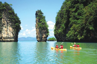 Kayaking and sea-kayaking are great ways to explore Krabi’s dramatic caves and canyons