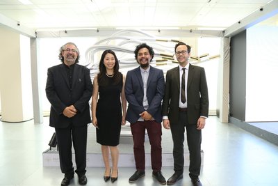 (From left to right) Etienne Schwarcz, lighting director of the closing ceremony of the Athens Olympics and leading European composer; Maria Wang, United Nations Outstanding Young Artist and Composer; Sitraka Rakotoniaina, art director at Nexus and Louis, senior producer of interactive experience at Nexus