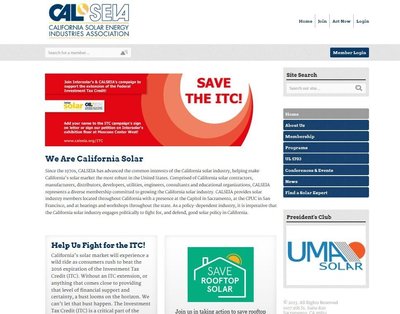 Homepage of the California Solar Energy Industries Association (CALSEIA)