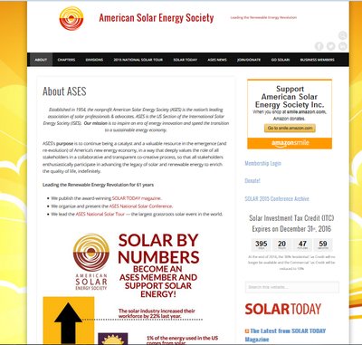 Homepage of the American Solar Energy Society
