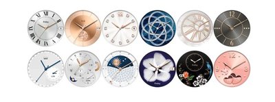 화웨이 시계 'Jewel and Elegant', 본래의 모델에서 10개의 여성 한정 디자인을 포함해, 40개의 시계 숫자판에 사전 장식된 상태로 출시