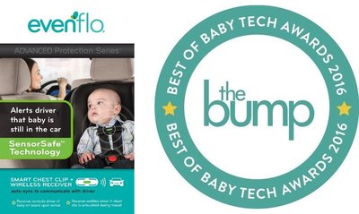 Evenflo ADVANCED SensorSafe(TM) Embrace(TM) DLX Infant Car Seat Wins The Bump Best of Baby Tech Award at CES 2016