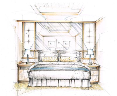 Sketch of the Princess Luxury Bed by HGTV designer Candice Olson