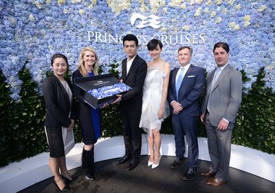 From left: Cherry Wang, Vice President and General Manager of Carnival plc China.Jan Swartz, President of Princess Cruises.Celebrity couple, Emma Pei and Rojamtic Wang, Executive Vice President International Operations for Princess Cruises,Trey Hickey, senior vice president international sales for Princess Cruises.