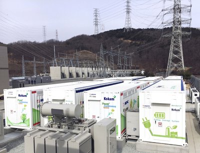 Kokam 16-megawatt Lithium NMC Energy Storage System (ESS), along with two other Kokam ESSs totaling 40-megawatts in capacity, are being deployed for use by South Korea's largest utility, Korea Electric Power Corporation (KEPCO) for frequency regulation