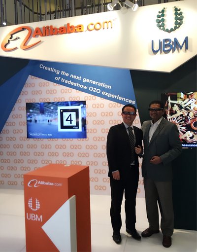 Yi Qian, Director of Business Development for Alibaba B2B Business Unit and M Gandhi, Managing Director- ASEAN Business, UBM Asia doing the demonstration at Alibaba and UBM booth at PWTC during MIFF 2016, 1-5 March.