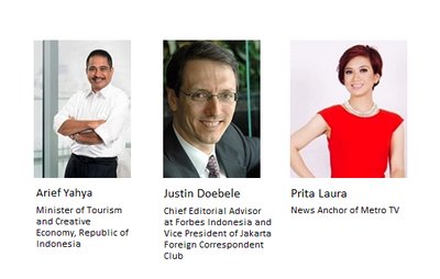 Speakers for the Media Coffee event in Jakarta on May 12.