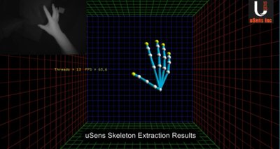 uSens凌感核心技术超低延迟的精准的骨骼追踪实拍演示图