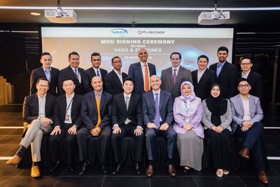 Fusionex CEO, Ivan Teh (fourth from left) and Massimo Migliuolo, VADS CEO (fourth from right) together with the teams from both Fusionex and VADS at the recent partnership officiating ceremony.
