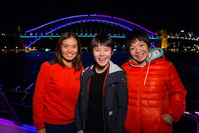 Lai Pei Jing, Goh Jin Wei, Chen Qingchen_Aus Badminton Open Vivid Sydney Harbour Cruise 2016_Destination NSW