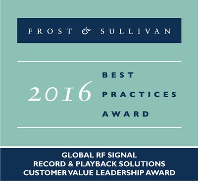 Averna Receives the 2016 Frost & Sullivan Global Leadership Award for Its RF Record and Playback Solutions
