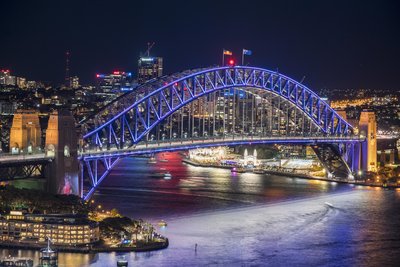 2016年度活力悉尼灯光音乐节 – 悉尼海港大桥（图片来源：新南威尔士州旅游局）