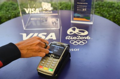 Team Visa members participating at the Rio 2016 Olympic Games can easily complete their purchases by simply tapping their ring at any NFC-capable payment terminal.