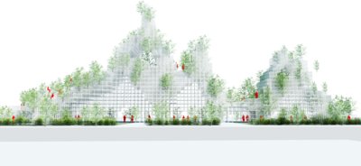 远景之丘, 正面结构图, 藤本壮介 2016 (Envision Pavilion, Sou Fujimoto Architects, 2016)，上海种子