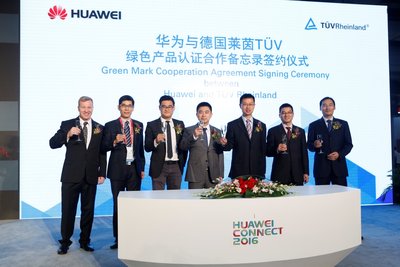 Signing ceremony for MOU on green product certification between Huawei and TUV Rheinland