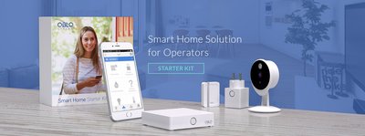 Designed to provide simple and intuitive introduction to smart home service, Smart Home Starter Kit features: future-ready home automation gateway for integration of any ZigBee, Z-Wave and IP-based home automation node, power control and power consumption measurement via smart plug, contact state monitoring and temperature measurement via door/window sensor, motion detection/video and audio monitoring via IP camera.