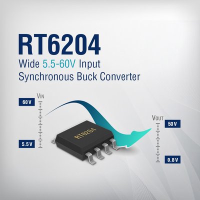 Richtek Expands Its Wide Vin Series With A New 5.5-60V Input Synchronous Buck Converter