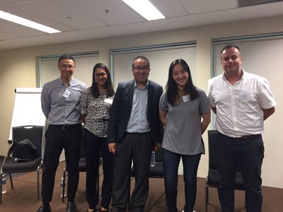 From left to right: Adrian Tay, Verdayne Nunis, Nicholas Leong, Victoria Ho and Richard Moylan