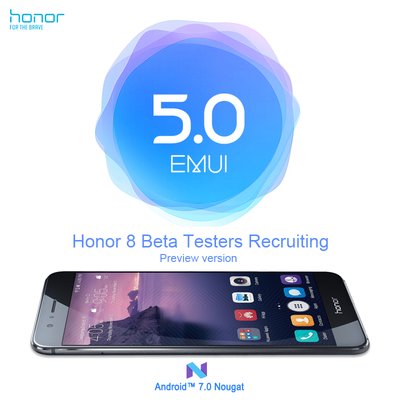荣耀将在美国、英国、印度和法国出售的Honor 8上安装预览测试版Android 7.0系统