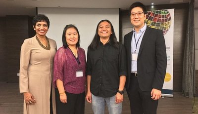 From left to right: Eswari Lawson, Ivlynn Yap, Zan Azlee and moderator Royce Shih.