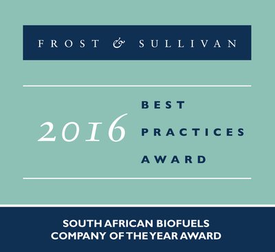 Frost & Sullivan Recognises Biogreen Diesel as Top Producer of Biodiesel in the South African Market