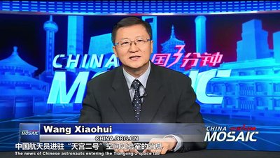 王晓辉在《中国三分钟》节目中评论全球时事。（视频截图）