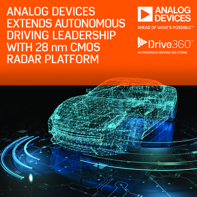 ADI推出Drive360(TM) 28nm CMOS RADAR技術平台