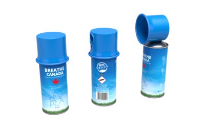 Breath Canada canister with easy-to-use silicone-line mouthpiece