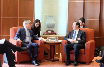 Olivier Brandicourt and Ren Xuefeng, Deputy Secretary of CPC Guangdong Provincial Committee & Party Secretary of CPC Guangzhou Municipal Committee