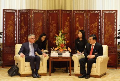 Olivier Brandicourt and Zhang Qingwei, Governor of the People’s Government of Hebei Province