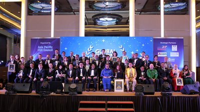 Winners Group Photo of the Awarda graced by Her Highness Tengku Muhaini, Princess of Pahang, The Honourable Senator Khairul Azwan and Strategic Partner, Brit Parking, Danai Spa and MCM Holding Ltd.