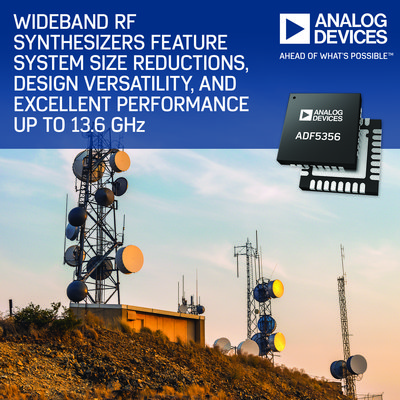 ADI的新型寬頻RF合成器具有高達13.6 GHz的出色性能