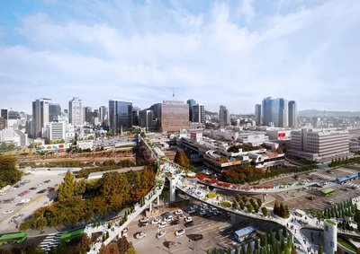Panoramic view of Seoullo 7017
