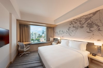Room with the view of the city at Hilton Garden Inn Singapore Serangoon 