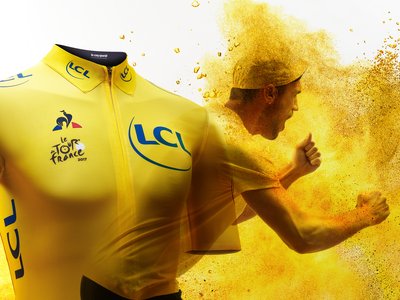 2017环法自行车赛荣誉黄衫，由官方指定荣誉骑行服赞助商lecoqsportif（乐卡克）提供