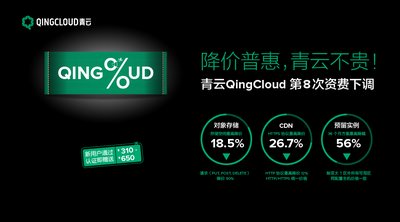 青云QingCloud第8次降价，降幅较高达56%